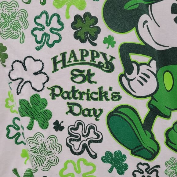 Vintage Disney St Patrick’s Day Tee Single Stitch 90s USA Shamrock Graphic - Picture 9 of 16